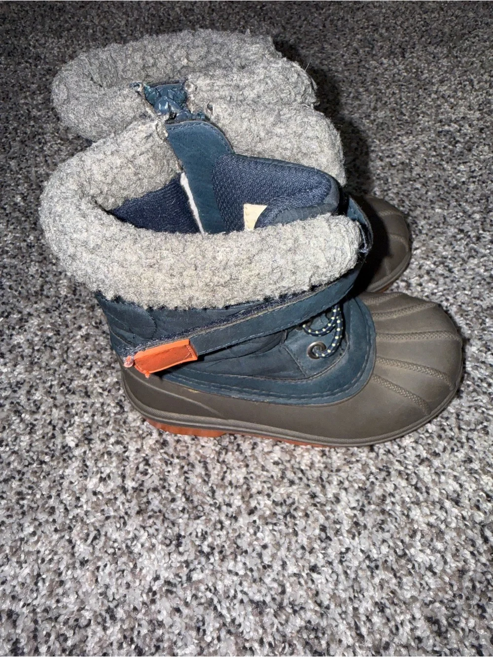 Kids Insulated Waterproof Snow Boots in Navy and Olive